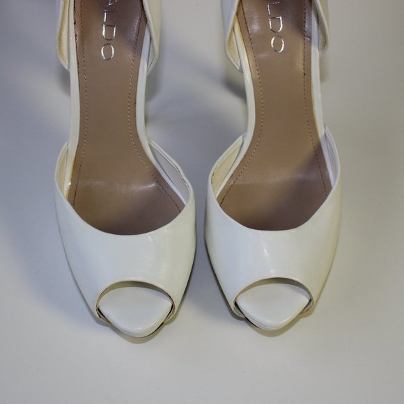 Aldo White Peep Toe D'orsay Platform Heel - Picture 3 of 9